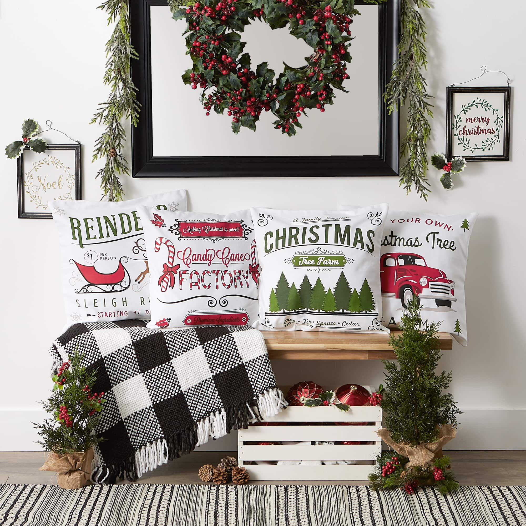 DII® Christmas Prints Pillow Cover Set